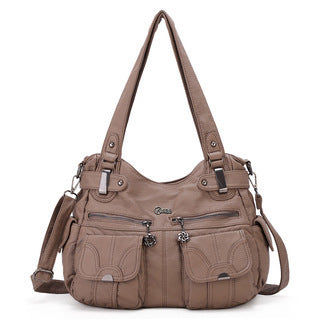 Zachte Leren Dames Crossbody Tote Tas
