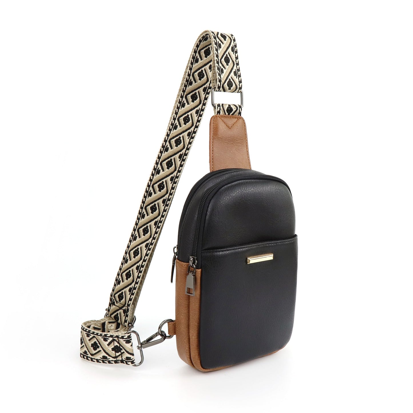 Afneembare leren crossbodytas - Dubbelzijdig ontwerp