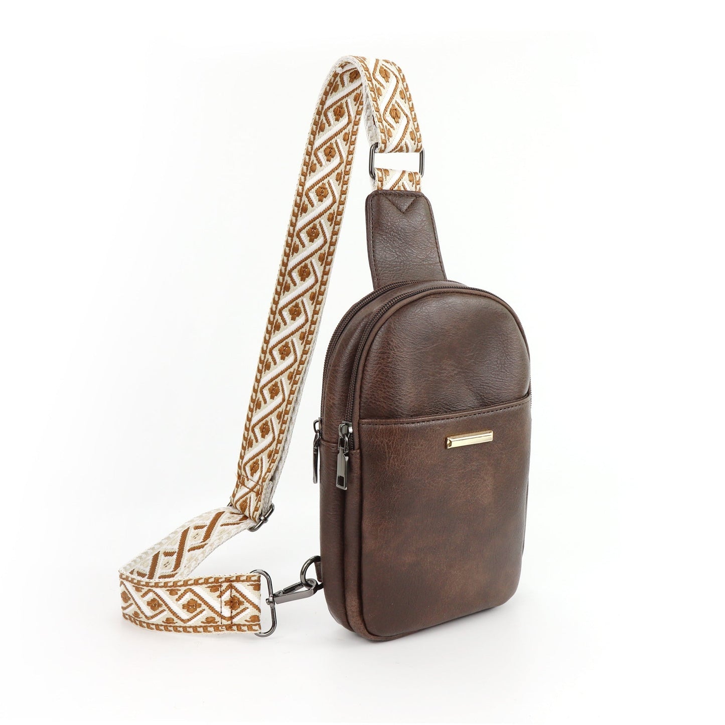 Afneembare leren crossbodytas - Dubbelzijdig ontwerp